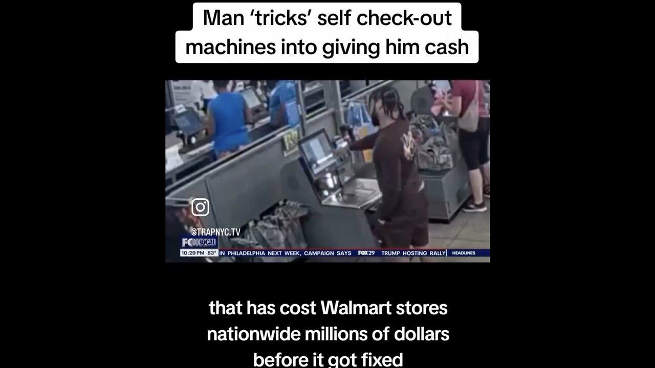 MAN STEALS🏪🎰💵🚶🏻FROM WALMART SELF-CHECKOUT MACHINES💰🎰🏪🚶🏻💫