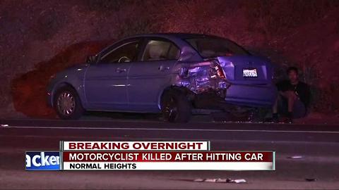 Motorcycle rider killed after hitting a car in Normal Heights