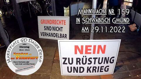 Mahnwache Nr. 159 in Schwäbisch Gmünd am 29.11.2022