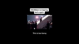 Biden tripping up the stairs