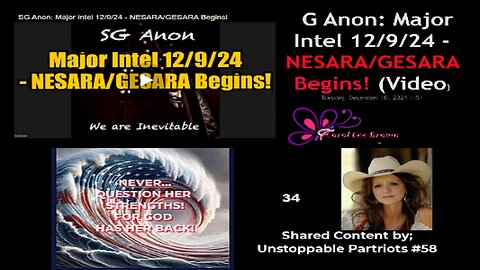 SG Anon: Major Intel 12/9/24 - NESARA/GESARA Begins!