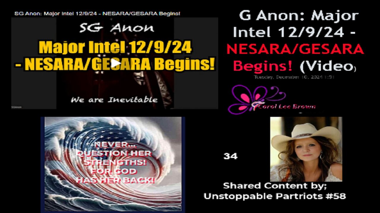 SG Anon: Major Intel 12/9/24 - NESARA/GESARA Begins!