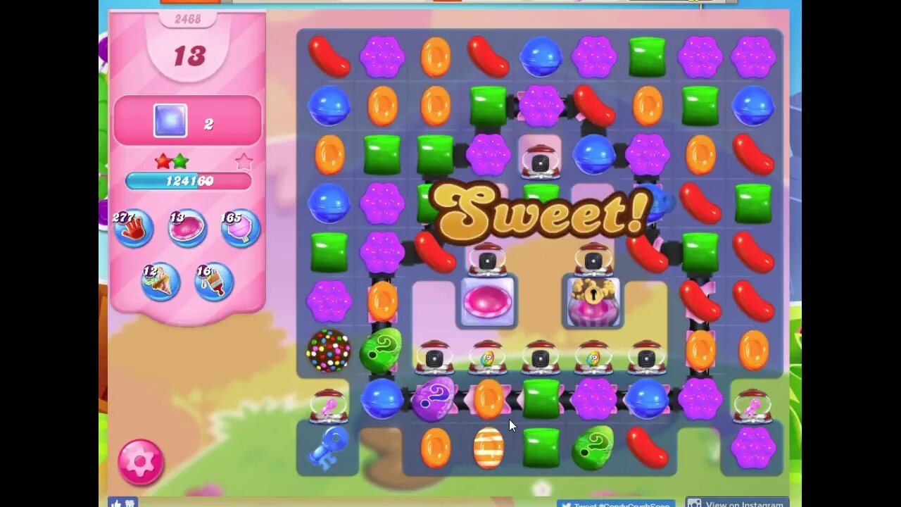 Candy Crush Level 2468 Audio Talkthrough, 2 Stars 0 Boosters