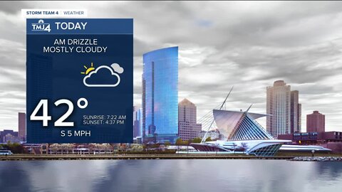Drizzle and flurries Tuesday morning
