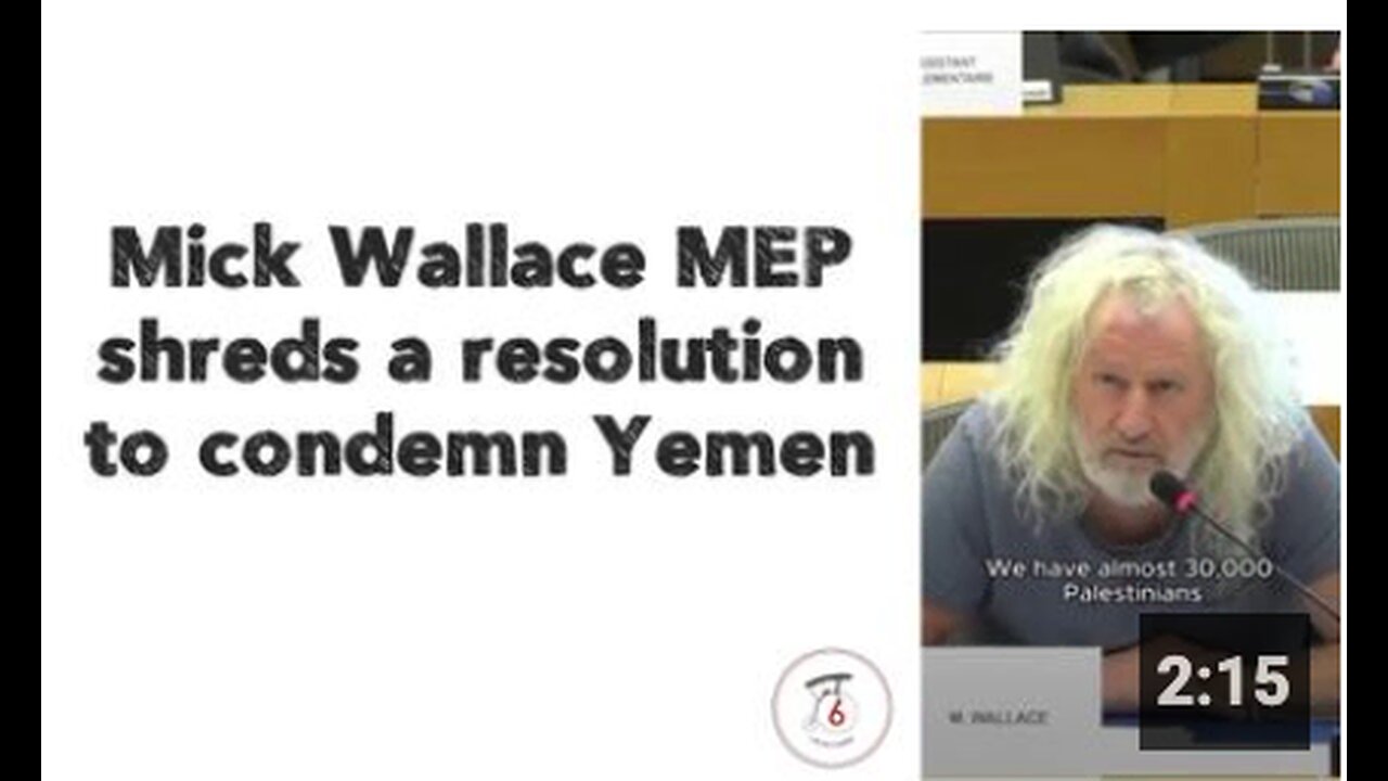 Mick Wallace MEP shreds a resolution to condemn Yemen.