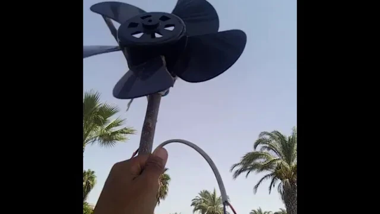 Fast Wind Turbine Connected to Car USB Charger Test Ok