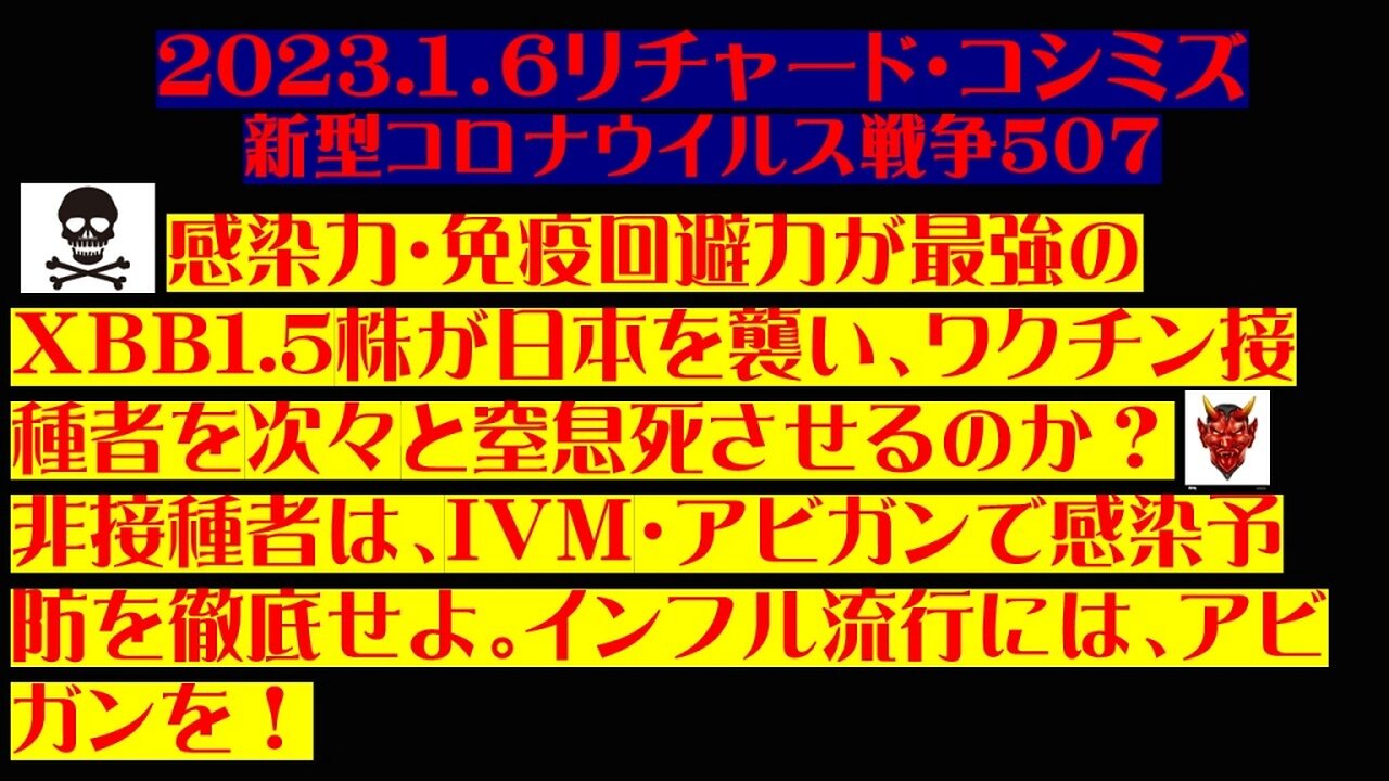 2023.01.06 リチャード・コシミズ新型コロナウイルス戦争５０７