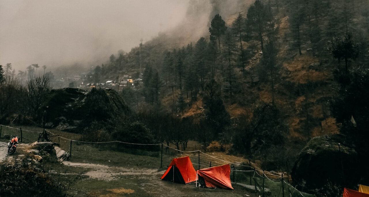 Solo camping soaked in rainstorm Real heavy rain Relaxing deep sleep ASMR