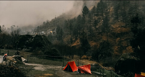 Solo camping soaked in rainstorm Real heavy rain Relaxing deep sleep ASMR