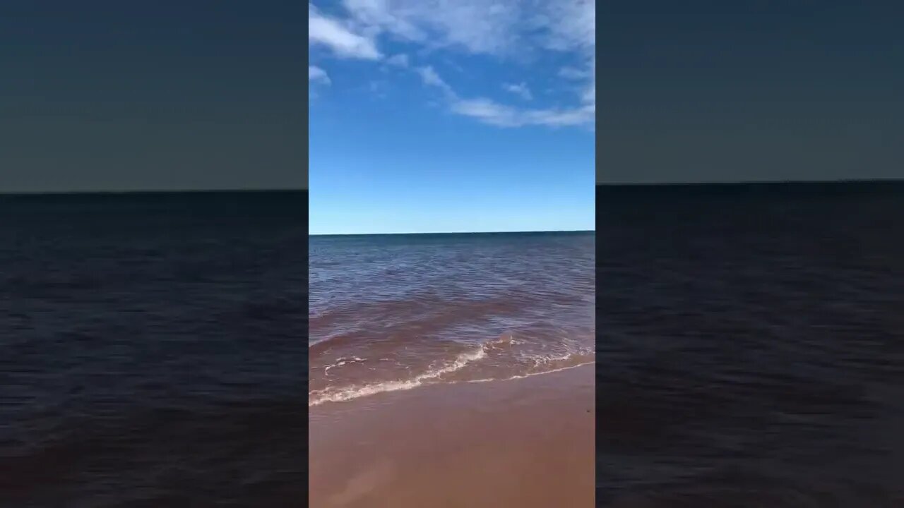 Walking along a Canadian beach in March