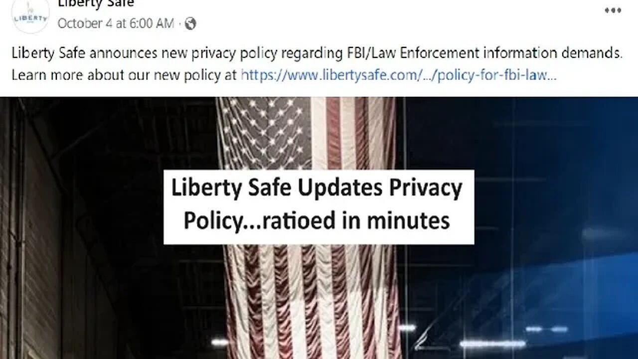 Liberty Safe Post Privacy update…is immediately mocked there is no coming back