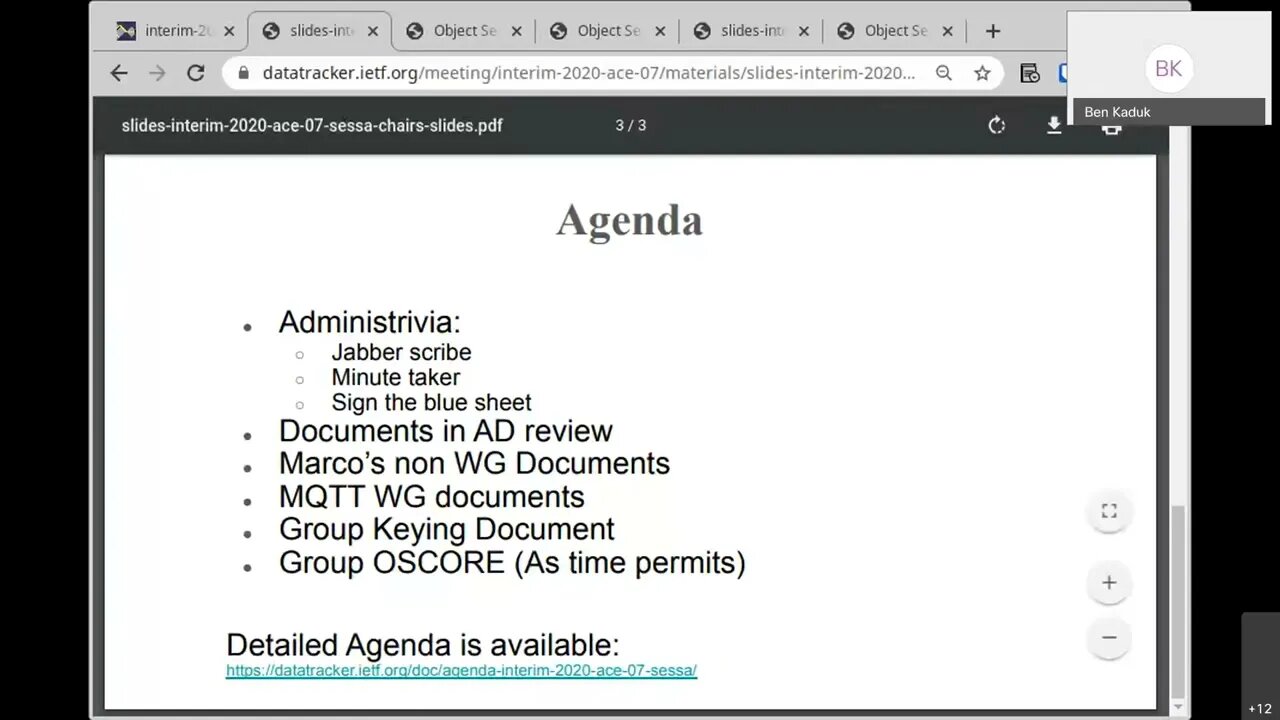 ACE WG Interim Meeting, 2020 06 22