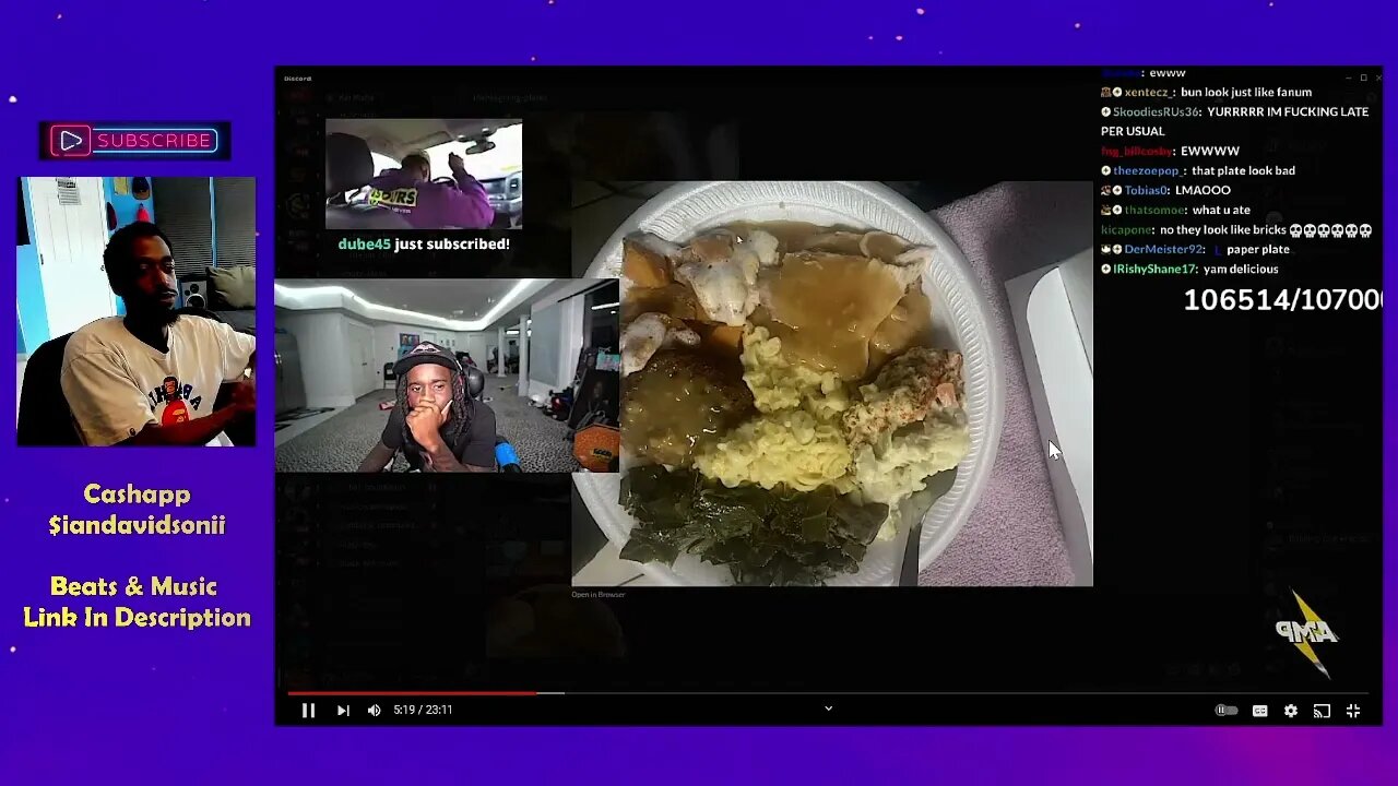 Kai Cenat Rates Viewers Thanksgiving Food reaction