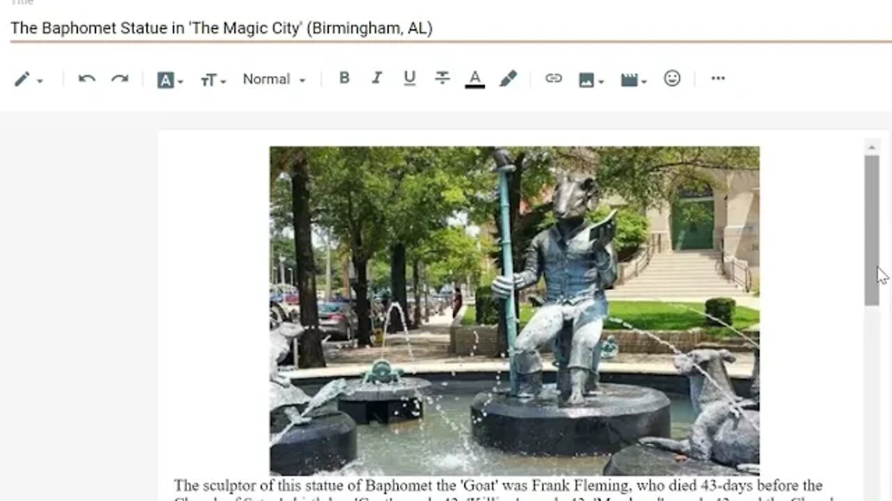 The Baphomet Statue in "The Magic City" (Birmingham, AL) #gematria #truth #numerology #kabbalah