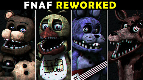 FNAF Reworked - All Jumpscares, Animatronics, Extras!
