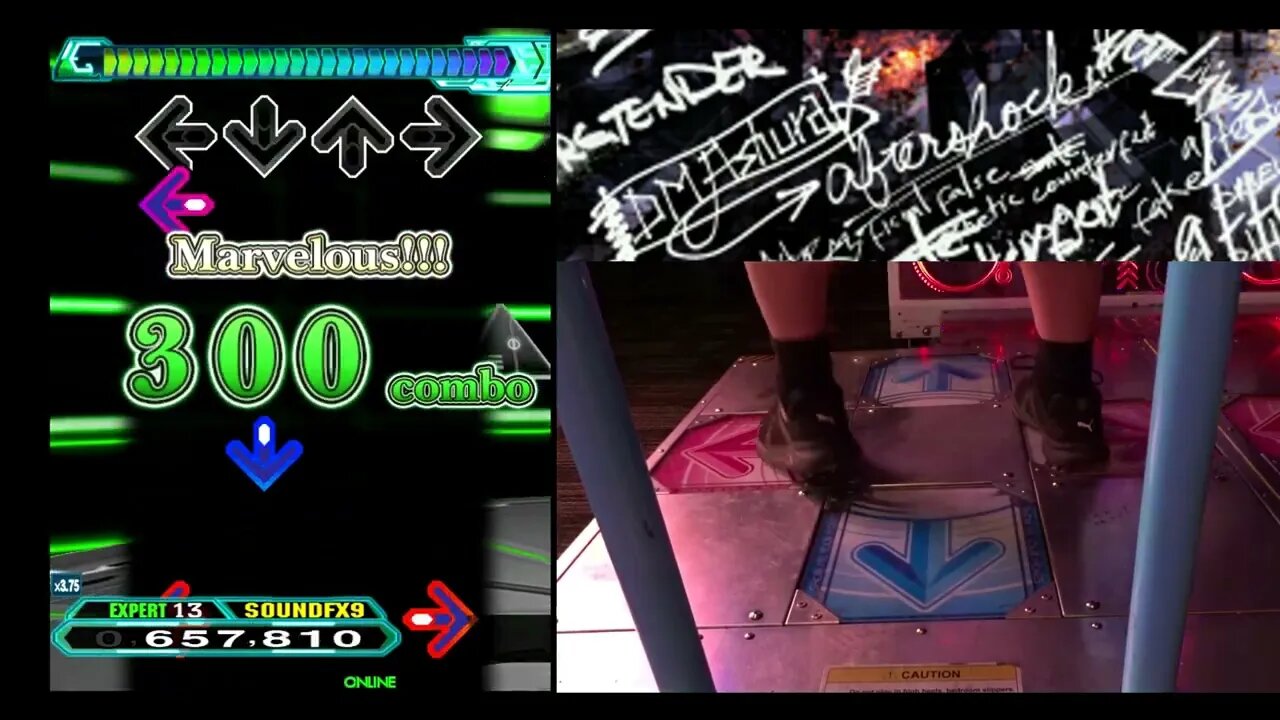 aftershock!! - EXPERT (13) - AA#516 (Full Combo) on Dance Dance Revolution A20 PLUS (AC, US)