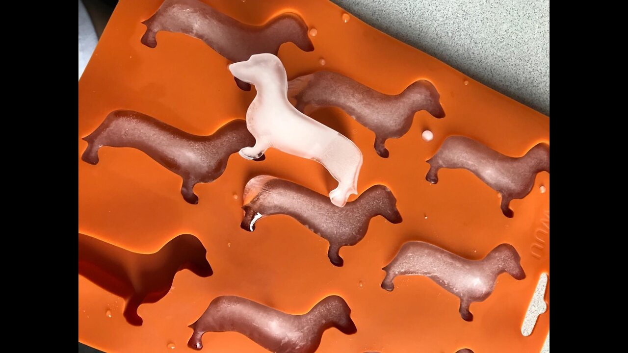 LYWUU Dachshund Dog Shaped Silicone Ice Cube Molds and Tray