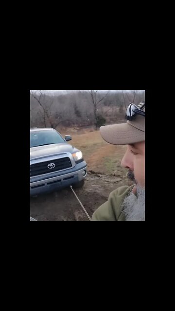 Gotta unstuck the truck! #homesteading #mud #tractor #kubota #oklahoma #mattsoffroadrecovery