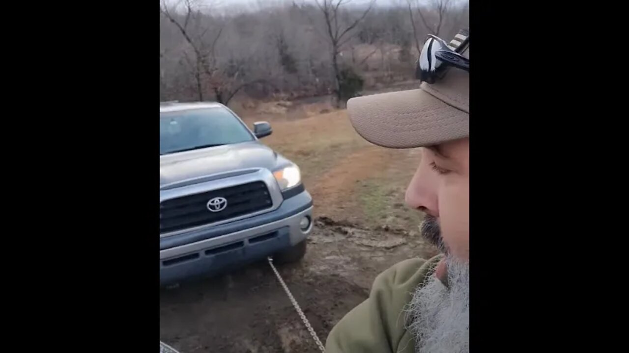 Gotta unstuck the truck! #homesteading #mud #tractor #kubota #oklahoma #mattsoffroadrecovery