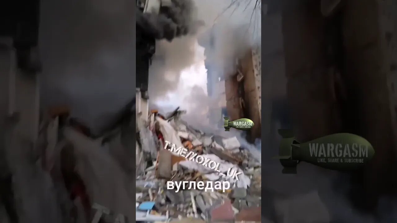 Aftermath of Russian FAB 500lb bomb hitting apartment building