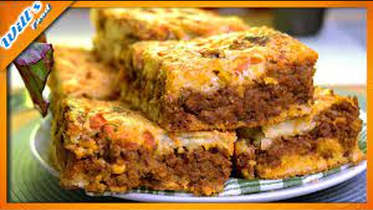 81-Torta rápida de carne moída, creme de leite, milho, azeitona, amido de milho