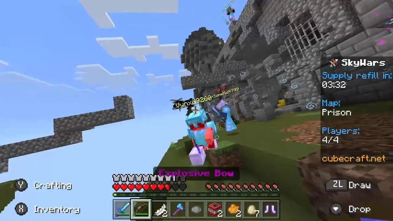 A Few Seconds in Cubecraft Skywars Chaos