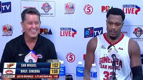 Interview with Best Player Justin Brownlee and Coach Tim Cone [Aug. 27, 2024]