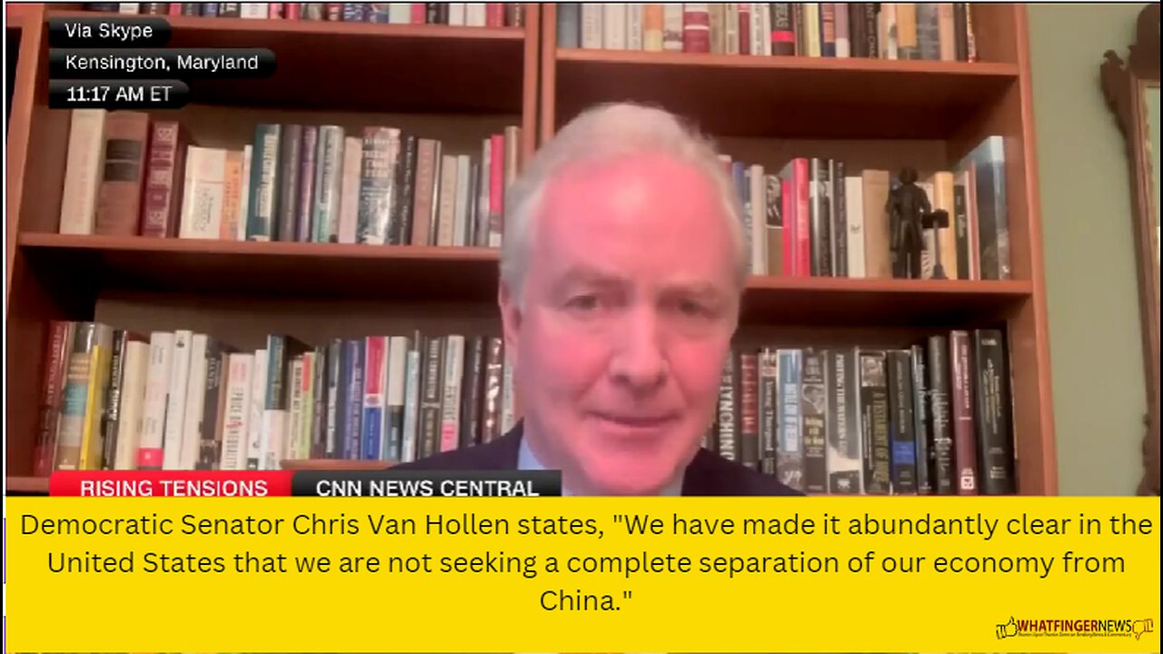 Democratic Senator Chris Van Hollen states, "We have made it abundantly clear in the United States
