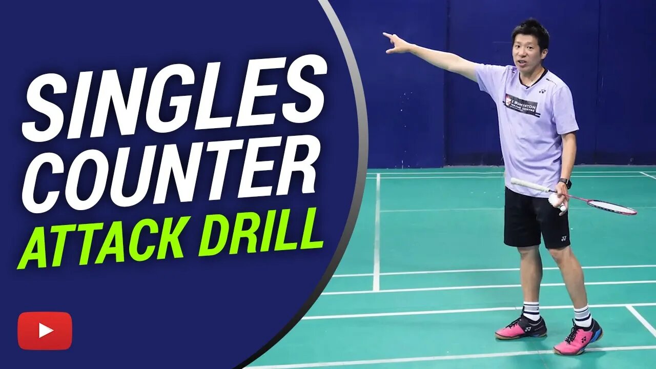 Badminton Singles Counter Drill featuring Coach Efendi Wijaya (Subtitle Indonesia)