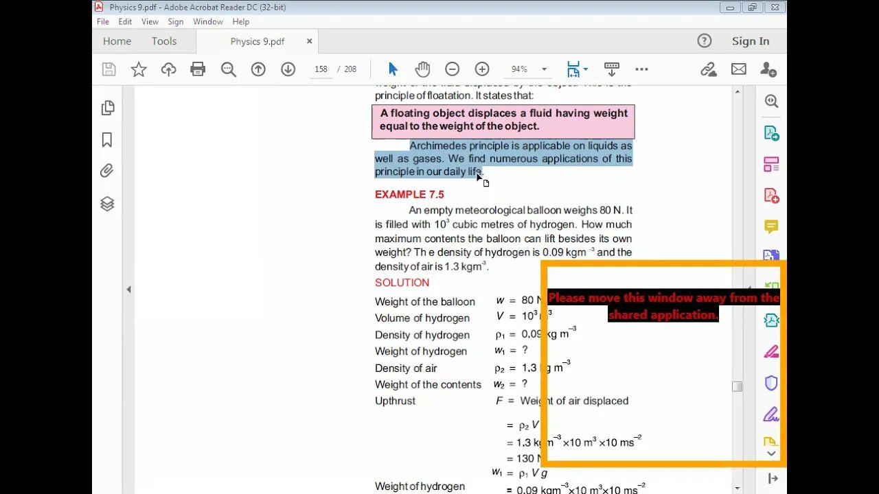 PHYSICS Class 9th Lecture#11 CH#7Principle of floatation