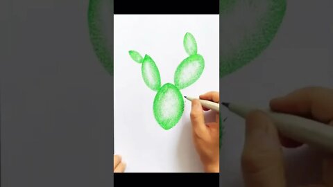 How To Draw A Cactus Simple And Quickly， simple painting， 如何简单画仙人掌，