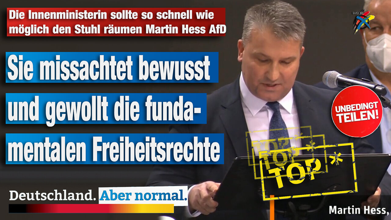 Die Innenministerin sollte so schnell wie möglich den Stuhl räumen Martin Hess AfD