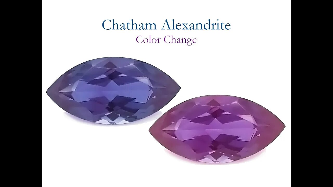 Chatham Marquise Alexandrite: Lab grown marquise cut alexandrite