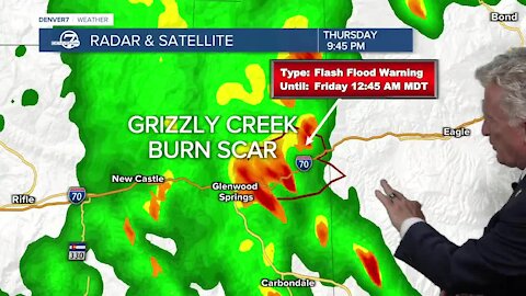 'Flash flood emergency' in and around Grizzly Creek burn scar area