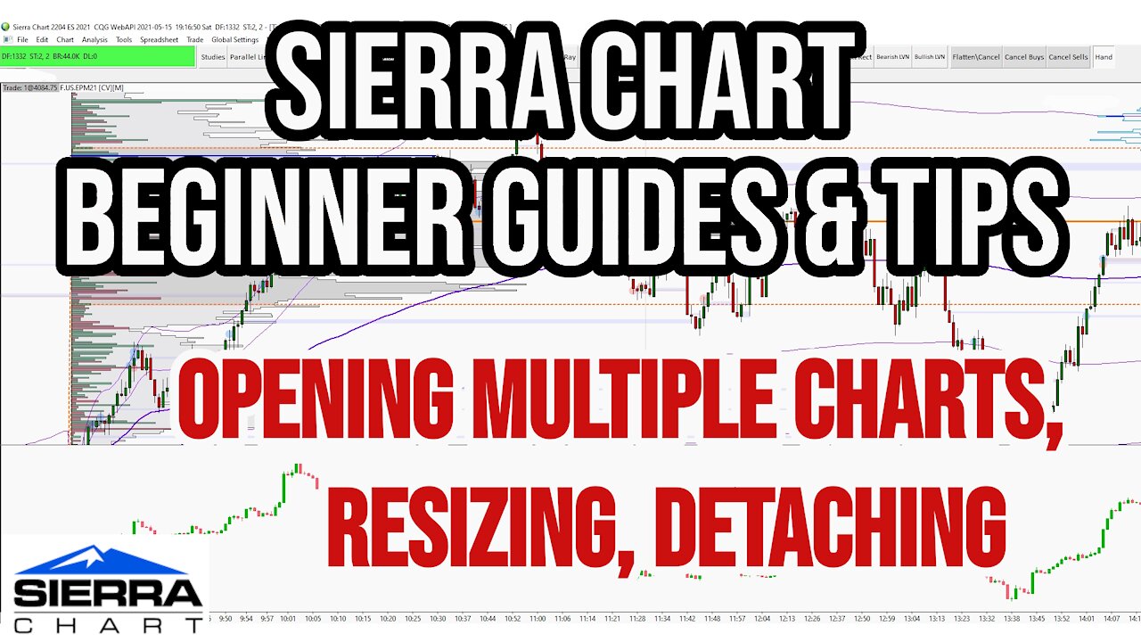 Sierra Chart Beginner Guide - Opening Multiple Charts, Resizing & Detaching