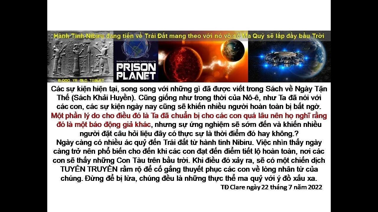 Các sự kiện KỲ LẠ của Ngày Tận Thế sắp diễn ra.. Hãy chuẩn bị và thông báo đầy đủ..(Clare)