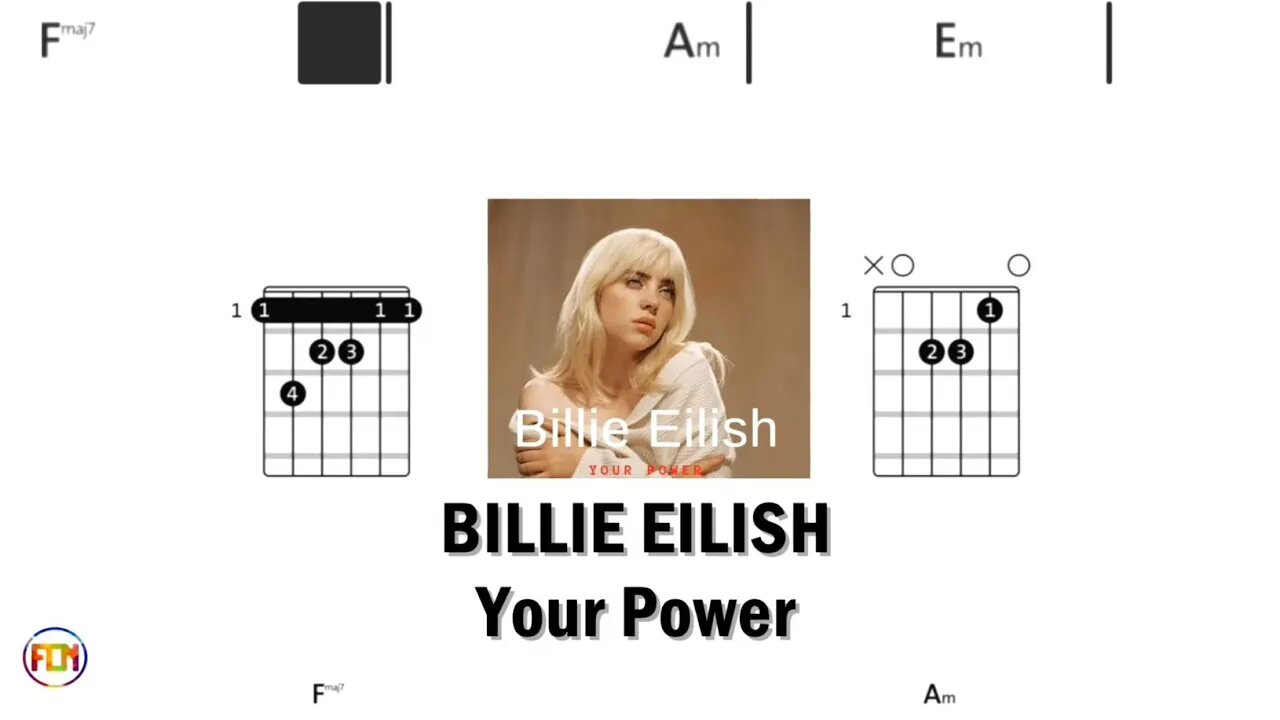 BILLIE EILISH Your Power - (Chords & Lyrics like a Karaoke) HD