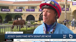 Jockey gains fans with signature move