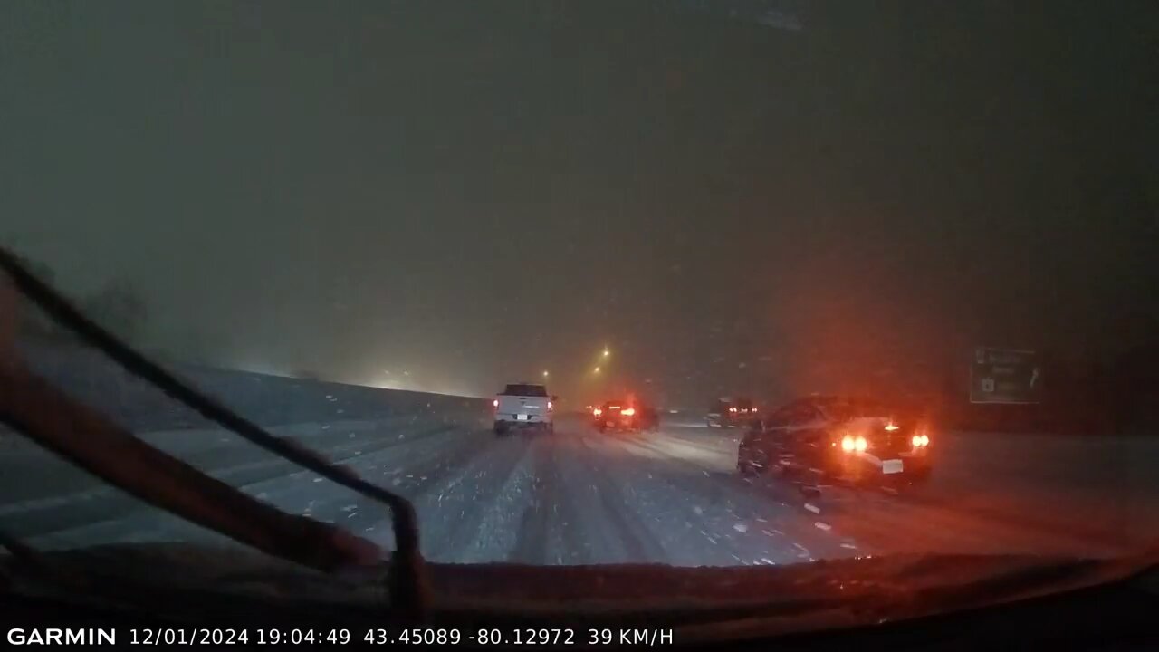 Snow storm Accident In Guelph Ontario