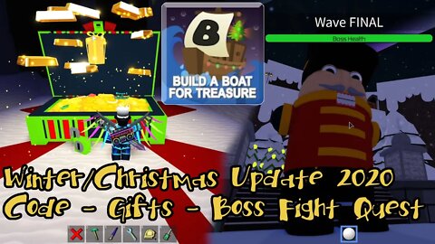 AndersonPlays Roblox Build A Boat For Treasure - Winter Update / Christmas Update - Code/Gifts/Boss