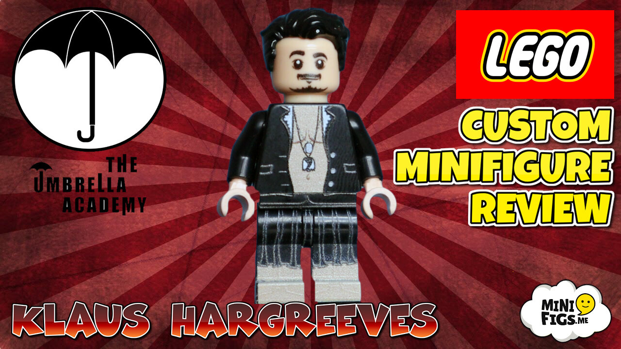 CUSTOM LEGO MINIFIGURE REVIEW KLAUS HARGREEVES - Quirky Umbrella Academy based minifigure