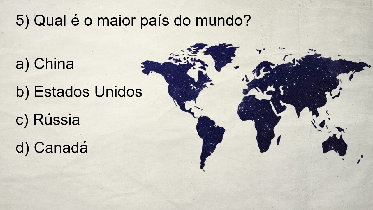 QUIZ DE CONHECIMENTOS GERAIS | 10 PERGUNTAS DE GEOGRAFIA