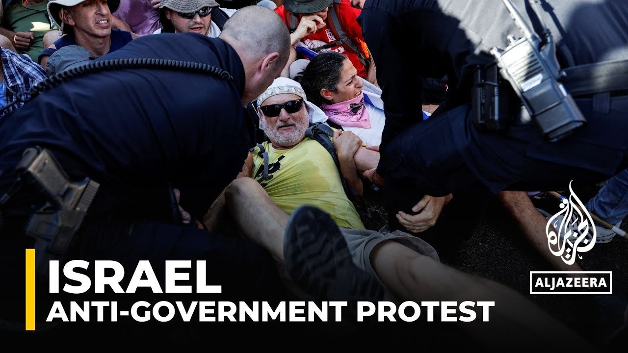 Protesters sit outside Israeli Knesset calling for new election