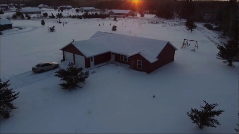 Minnesota Winter Sunset - Aerial Real Estate Listing Must Have