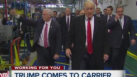 Trump visits Carrier plant to announce deal saving over 1,000 jobs