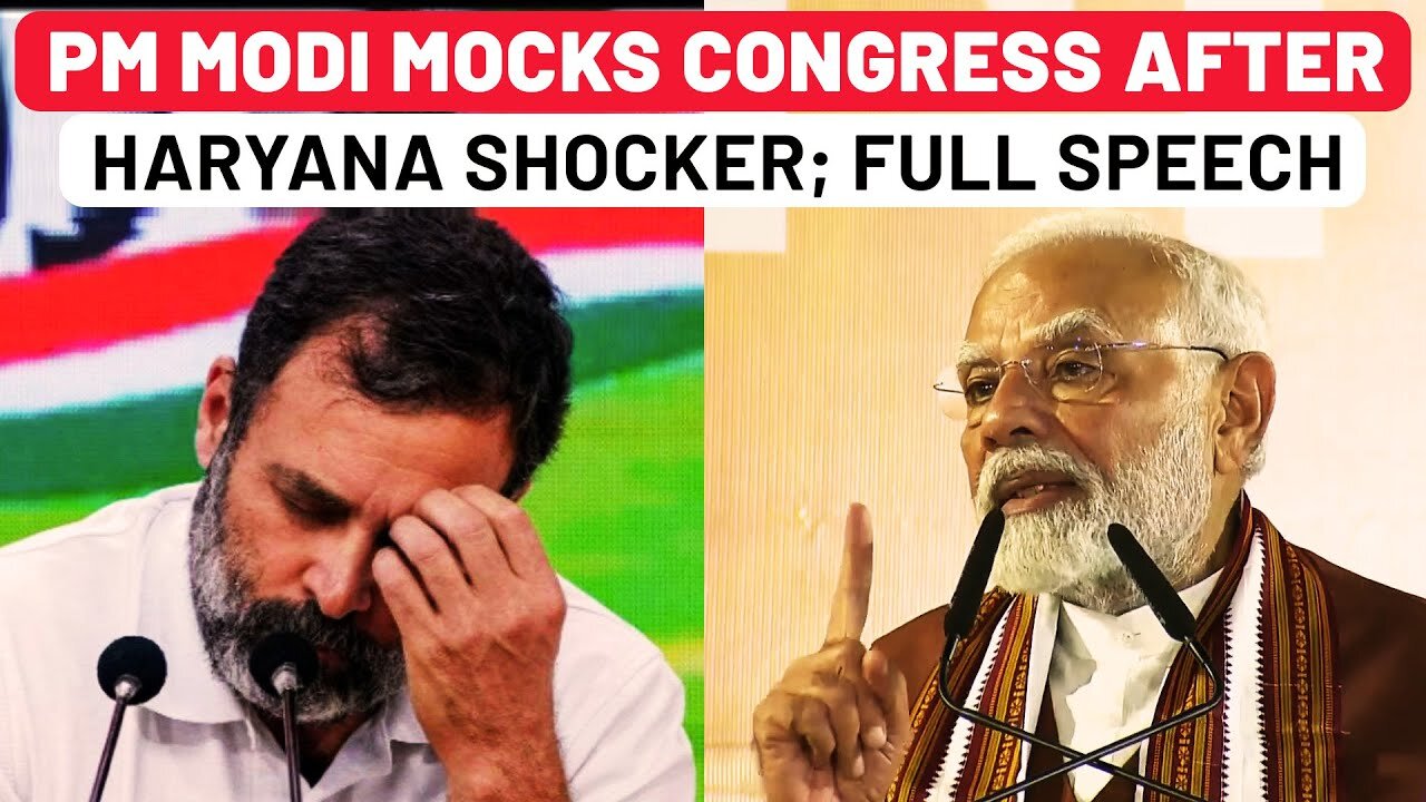 ‘Apna Haryana’_ PM Modi Mocks Congress After Stunning Election Results, Hails J&K Show _ Full Speech