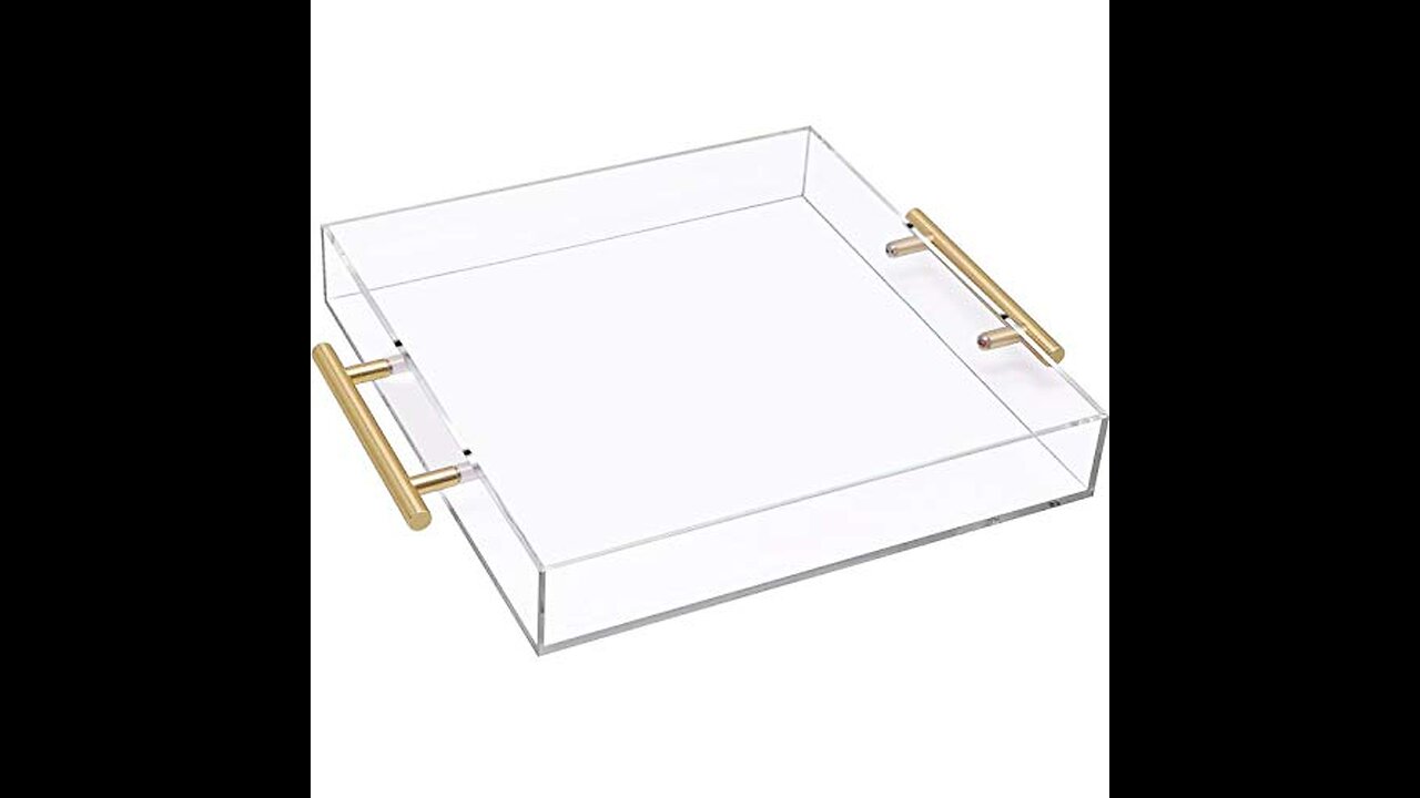 Acrylic Tray,Rectangle Clear Serving Tray, Large 10x15 Plastic Serving Tray for Kitchen,Office,...