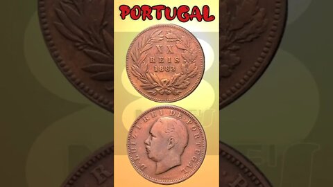 Portugal 20 Reis 1883.#shorts #education #coinnotesz