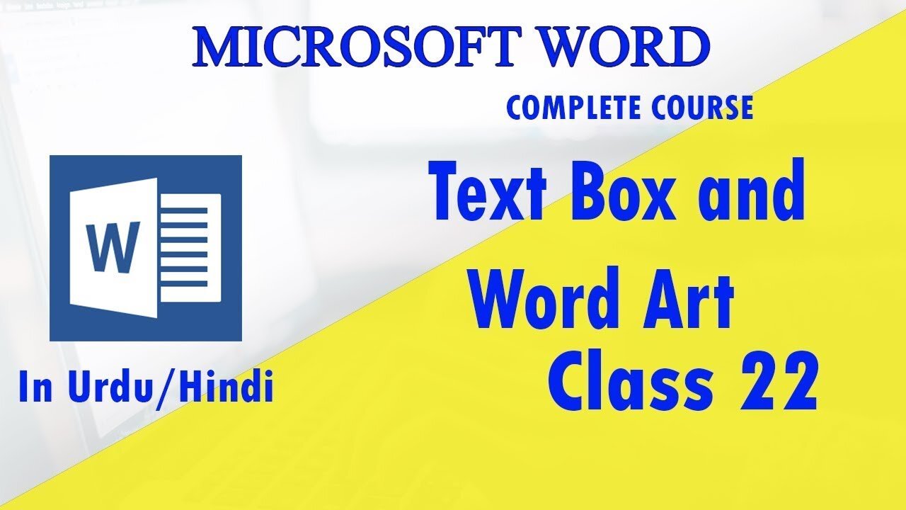 Microsoft Word 2013 Hindi Urdu tutorials Text box and Word art - class 22 | Technical Buddy