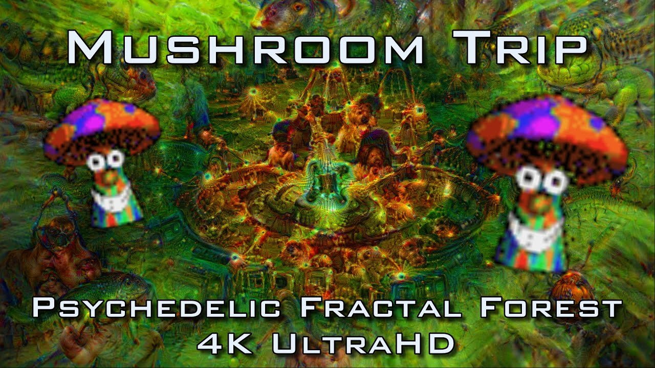 Mushroom Trip - Psychedelic Fractal Forest Visuals 4 DMT LSD Psilocybin - 4K UltraHD